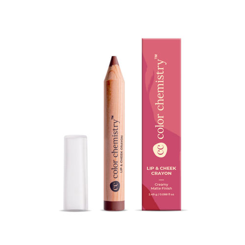 Color Chemistry Lip & Cheek Crayon - Terracotta-LC10, 2.49 gm | 2-in-1 Multi-Use Natural Creamy Crayon for Lips, Cheeks & Eyes | Matte Finish | Hydrating| Long-Lasting & Blendable | Lightweight | One Stroke Application | Cruelty Free & Vegan