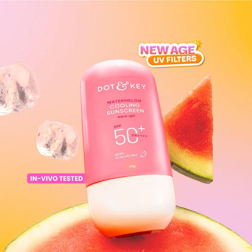 Dot & Key Watermelon Cooling Sunscreen SPF 50+ PA++++, In-Vivo Tested Sunscreen for Oily Skin & Combination Skin - No White Cast, 50 gm
