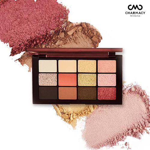 Charmacy Milano Eye Shadow 12 Color Palette - Easy To Blend, Great Pigments, Matte-Shimmer Shades, Soft Texture, Basic and Uniqe Shades in One Palatte, Comes with Mirror, Vegan, Cruelty-Free, Non-Toxin