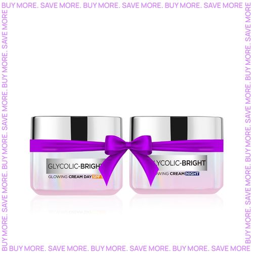 L'Oreal Paris Glycolic Bright Glowing Night Cream 15 ml + L'Oreal Paris Glycolic Bright Day Cream with SPF 17 15 ml