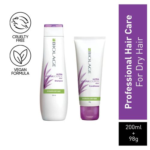 Biolage Ultra Hydrasource Hydrating Shampoo + Hydrasource Conditioner (200ml + 98g)|For Healthy, Long Hair