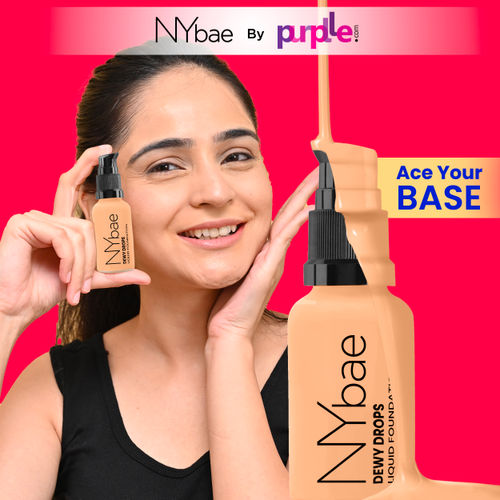 NY Bae Dewy Drops Foundation - Flat White 01 (30 ml) | Fair Skin | Cool Undertone | Full Coverage | Long Lasting | Non-Transfer