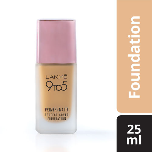 Lakme 9 To 5 Primer + Matte Perfect Cover Foundation - Warm Creme W120 (25 ml)