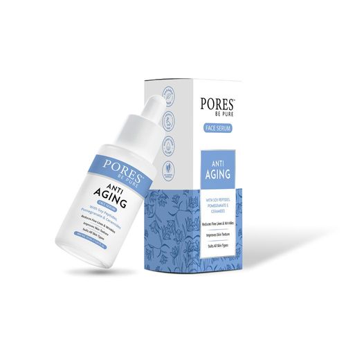 PORES Be Pure Anti Aging Face Serum Reduces Fine Lines & Wrinkles Promotes Smoother & Brighter Skin | Anti Aging Serum for Women & Men | All Skin Type | Fragrance Free - 30mL