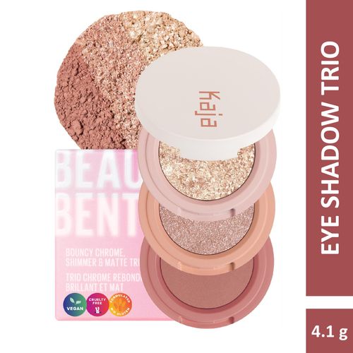 KAJA Beauty Bento Collection| Bouncy Shimmer Eyeshadow Trio | 16 PEACH MADELINE 4.1g | Cruelty free, K-Beauty Mini Palettes