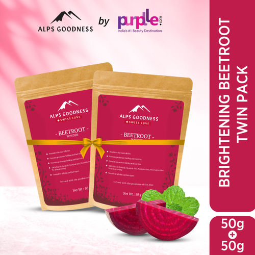 Alps Goodness Brightening Beetroot Twin Pack | Pure and 100% Natural |Chankundar Powder For Healthy Hair Growth and Skin Care (2 x 50g)
