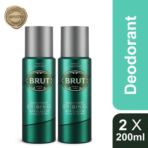 Brut Original Deodorant Spray For Men, Fresh Long Lasting Fragrance PO2, 2*200 ml