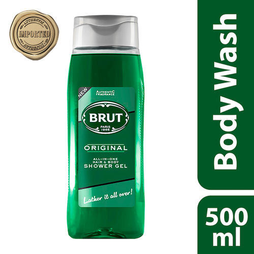 Brut Original body wash for men, All in 1 Hair & Body Shower Gel, 500 ml