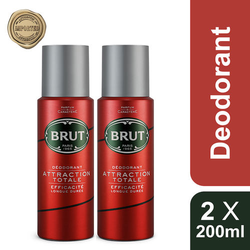 Brut Attraction Deodorant for Men, Long Lasting & Woody Fragrance Deo PO2, 200 ml