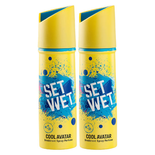 Set Wet Cool Avatar Deodorant & Body Spray Perfume for Men, Pack of 2, 150 ml X 2 Packs