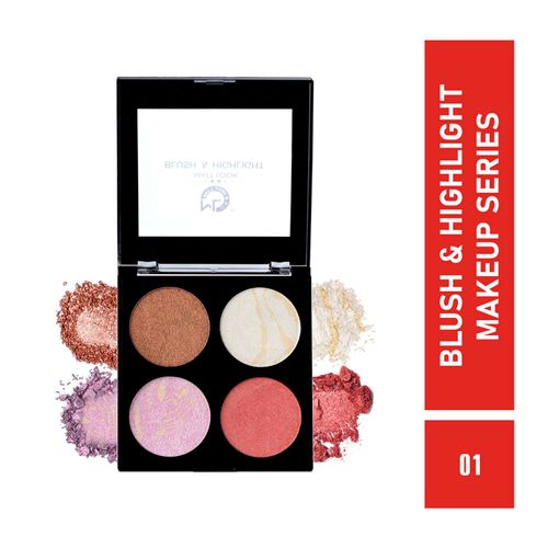 Matt look Make-up series Baked Blush & Highlight Palette, Multicolor-01 (12gm)