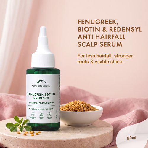 Alps Goodness Fenugreek, Biotin and Redensyl Anti Hairfall Scalp Serum (65 ml) I Hair Growth Serum I Methi Hair Serum I Hair Loss Prevention I For all hair types&nbsp;