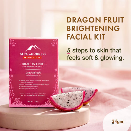 Alps Goodness Dragon Fruit Brightening Facial Kit (34 gm) |&nbsp;Radiant Glow | Deep Hydration | Even Tone