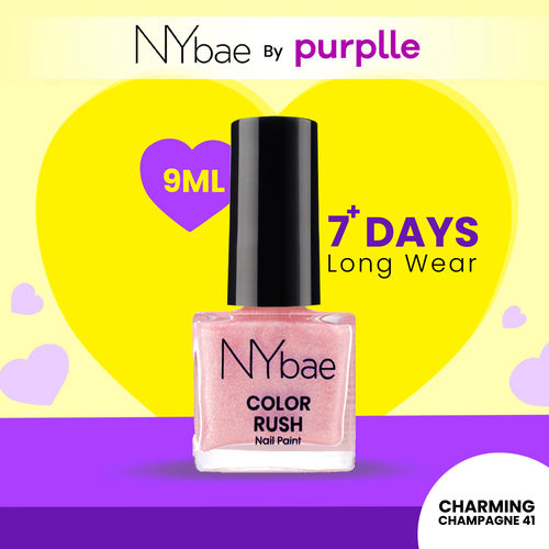NY Bae Color Rush Nail Paint- Charming Champagne 41 (9 ml) | Chip Resistant | Long Lasting | Quick Dry | Gel Nail Polish