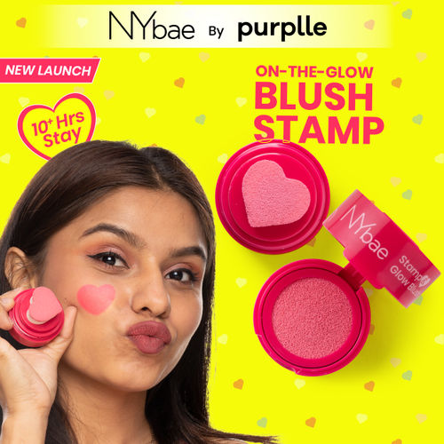 NY Bae Stamp and Glow Blush - Earthy Eclair (5 gm) | Pink Blush | Lip & Cheek Tint | Korean Glass Skin | Creme Blush | Eyeshadow