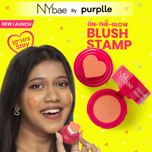 NY Bae Stamp and Glow Blush - Dusty Rose (5 gm) | Dark Pink Blush | Lip & Cheek Tint | Korean Glass Skin | Creme Blush | Eyeshadow