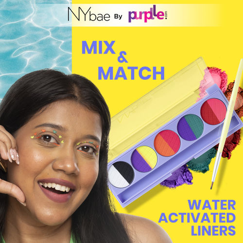 NY Bae Paint Party Palette - Neon Drama (7.5 gm) | Eyeliner | Water Activated Eyeliner | Colour Eyeliner | Kajal | Face Paint | Colourful Eyeliner | Eye Makeup