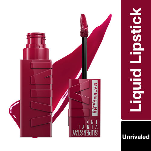 Maybelline New York Super Stay Vinyl Ink Liquid Lipstick, Instant Shine Lasts Up To 16H - Unrivaled, 4.2 ml