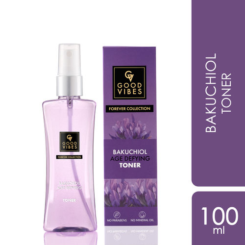 Good Vibes Bakuchiol Age Defying Toner | Forever Collection | Anti- Ageing, Skin tightening | Vegan, No Parabens, No Sulphates, No Mineral Oil, No Silicones, No Animal Testing (100 ml)