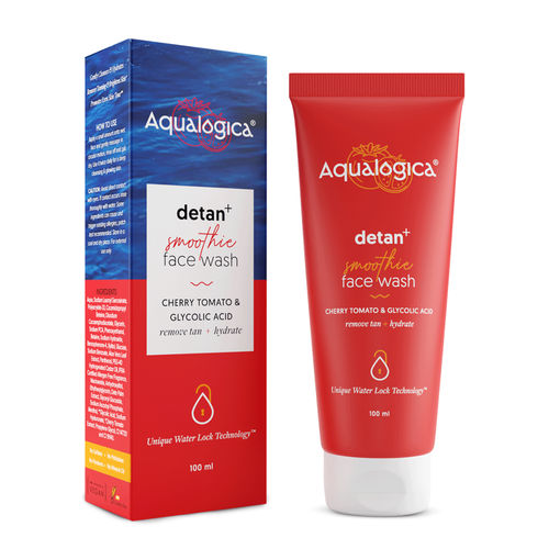 Aqualogica Detan+ Smoothie Face Wash with Cherry Tomato & Glycolic Acid for Tan Removal - 100 ml
