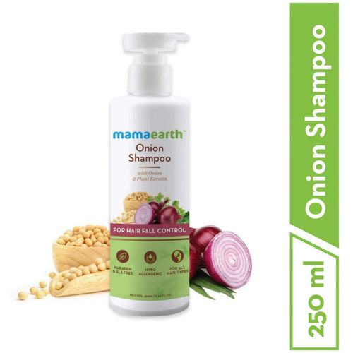 Mamaearth Onion Shampoo with Onion & Plant Keratin for Hair Fall Control - 250 ml