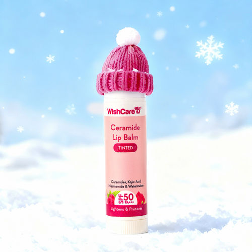 WishCare Tinted Ceramide Lip Balm with SPF50 PA+++ - Kojic Acid & Niacinamide - For Brightens & Protects5 gm
