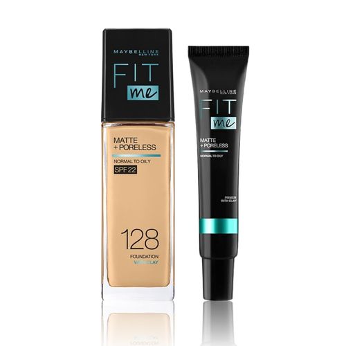 Maybelline New York Fit Me Regime Kit- Fit Me Matte & Poreless Primer+ Fit Me Foundation Shade 128 60 ml