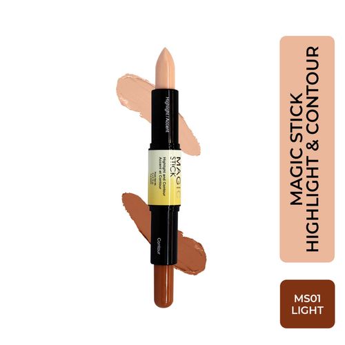 Half N Half Magic Stick 2 in 1 Cover Perfection , Highlight and contour & Accent Contour Concealer, Light 01 (4 gm Each)