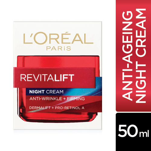 L'Oreal Paris Revitalift Night Cream, Hydrating and Boosting, With Dermalift technology + Pro-Retinol A, 50 ml
