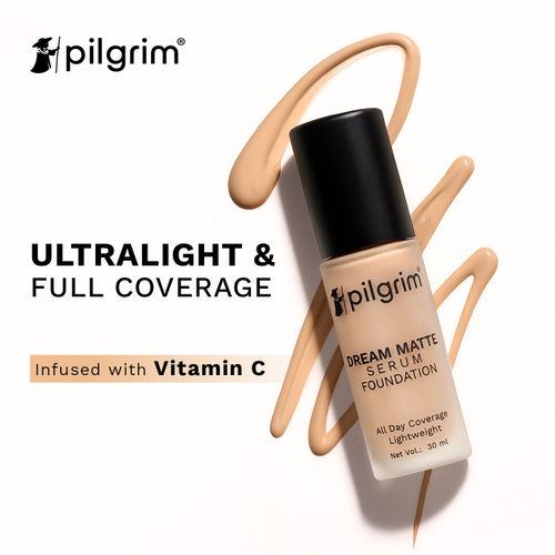 Pilgrim Serum Foundation Golden Beige,30 ml, All Day Coverage, Lightweight, For Woman