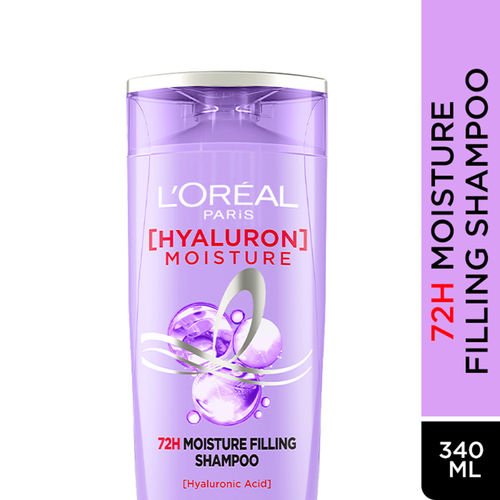 L'Oreal Paris Hyaluron Moisture 72H Moisture Filling Shampoo | With Hyaluronic Acid | For Dry & Dehydrated Hair | Adds Shine & Bounce 340ml