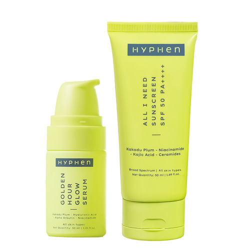 Hyphen Daily Day-Care Routine with Face Serum & Moisturizing Sunscreen SPF 50 | Glow & Protect Skincare Combo - 354 gm
