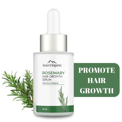 Aravi Organic Rosemary & Biotin Hair Growth Serum - For Hair Growth, Strengthens Hair, and Nourishes Scalp - 30 ml