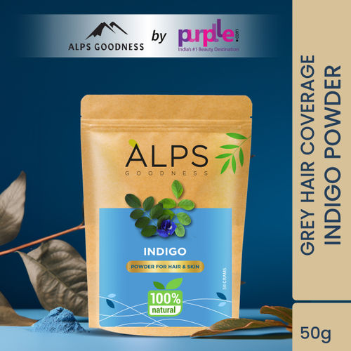Alps Goodness Powder - Indigo (50 g) | | 100% Natural Powder | No Chemicals, No Preservatives, No Pesticides | Natural Hair Color | Promotes Hair Growth | Prevents Premature Greying