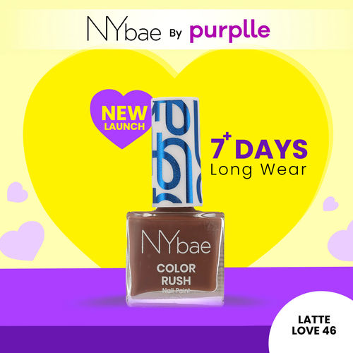 NY Bae Color Rush Nail Paint - Latte Love 46 (5.6 ml) | Chip Resistant | Long Lasting | Quick Dry | Gel Nail Polish