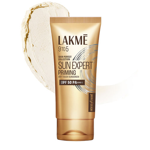Lakme Sun Expert Primer + Sunscreen, SPF 50 PA+++ for UVA/B, mattifying for makeup lovers (50 g)