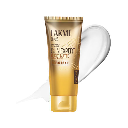 Lakme Sun Expert Super Matte Lotion Sunscreen SPF 25 PA++ with Niacinamide & Vit C | Broad spectrum UVA/B protection | Blue light protection | No White Cast | for all dry, normal skin| 50ml