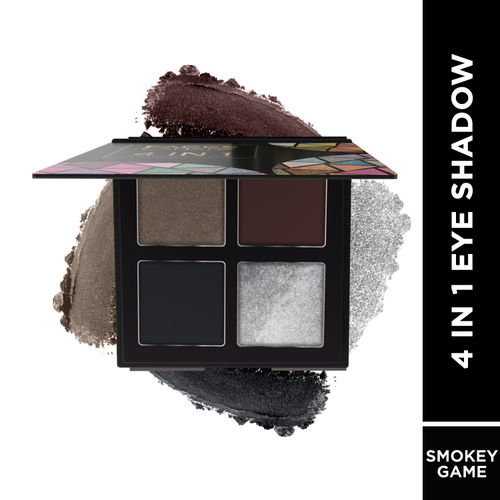 FACES CANADA 4 IN 1 Quad Eyeshadow Palette - Smokey Game 07, 4.8 gm | Shimmer & Matte Shades | Satin Matte Finish Eye Shadow Quartet | Intense Pigment | Long Lasting | Vitamin E Enriched | Vegan