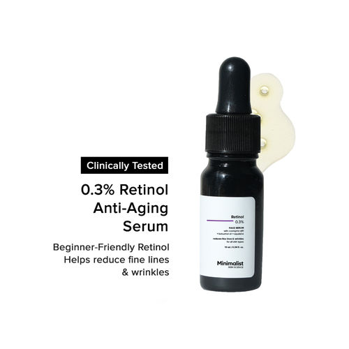 Minimalist Retinol 0.3% face serum with Coenzyme Q10 +bakuchiol oi + squalane Reduce Fine Lines & Wrinkles, 10 ml