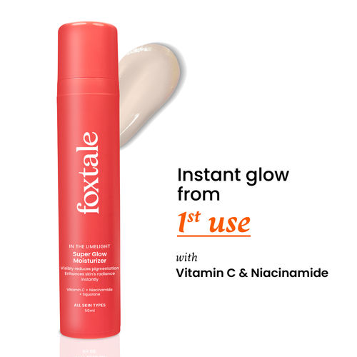 Foxtale In The Limelight Super Glow Moisturizer | Vitamin C, Niacinamide & Squalane for Bright, Even-Toned Skin | Lightweight, Hydrating Formula for Long-Lasting Glow | 50 ml