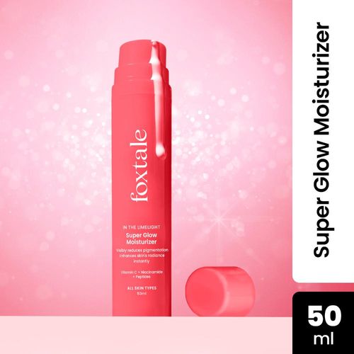 Foxtale Super Glow Moisturizer With Nano Vitamin C, Niacinamide, Encapsulated Peptides - Visibly Bright Skin from 1st Use, Goes 2X Deeper into the Skin, For All Skin Types, Men & Women - 50ml
