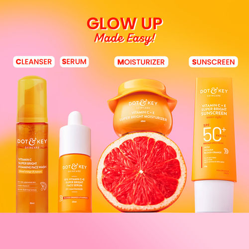 Dot & Key Vitamin C CSMS Combo : Cleanser (80 ml) + Serum(20 ml) + Moisturizer (60 ml) + Sunscreen (50 gm)