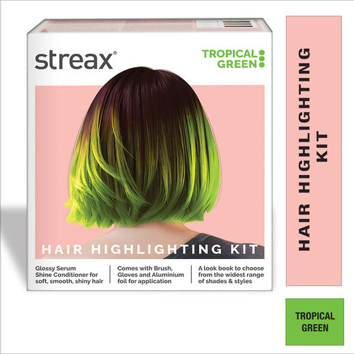 Streax Hair Colour Highlight Kit | Green Hair Colour, Tropical Green, 180 gm