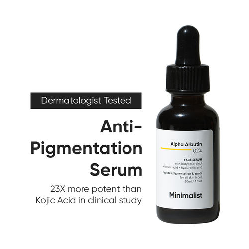 Minimalist 2% Alpha Arbutin Face Serum for Pigmentation, Acne Marks & Dark Spots Removal With Hyaluronic Acid , 30 ml