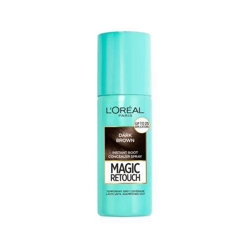 L'Oreal Paris Magic Retouch Root Touch Up Hair Colour Spray, 2 Dark Brown - Temporary Hair Colour That Conceals Grey Hair, 75 ml