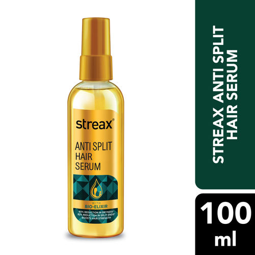 Streax Anti Split Hair serum, 100 ml I with Bio - Elixir I Controls split ends I 82% reduction in Split Ends I 60% reduction in dryness