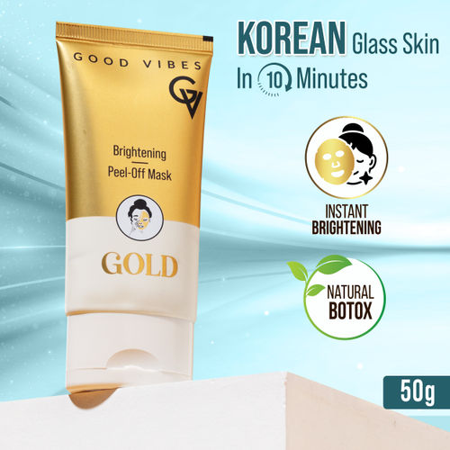 Good Vibes New & Improved Gold Brightening Peel Off Mask with Instant Brightening, Instant Firming, and Natural Botox Effect (50 gm)
