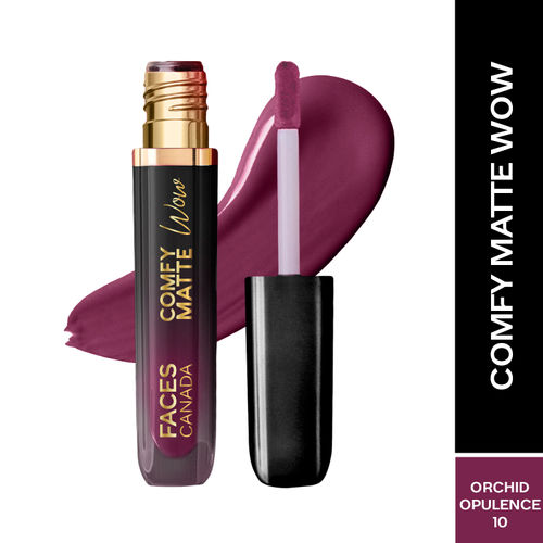 FACES CANADA Comfy Matte Wow Liquid Lipstick - Orchid Opulence 10, 3.8ml | One Swipe Application | Highly Pigmented | Comfortable Wear | Glides Smoothly | Long Lasting | Transferproof