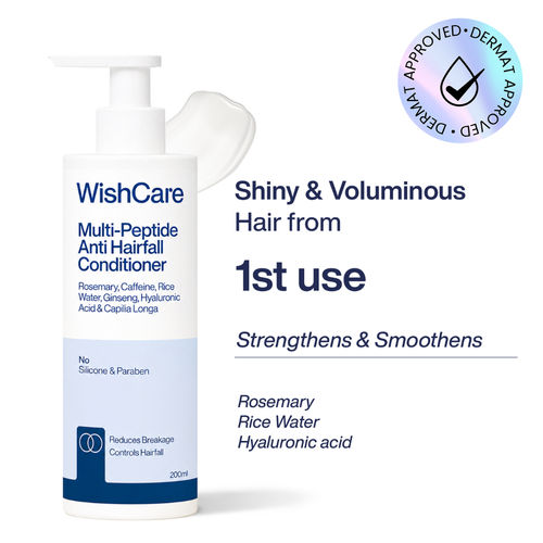WishCare Multi Peptide Anti Hairfall Conditioner|Strengthens Roots & Reduces Hairfall|Hydrates & Smoothens Scalp|Increases Shine & Nourishes Hair|Controls Frizziness|Suitable for All Hair Types|200 ml