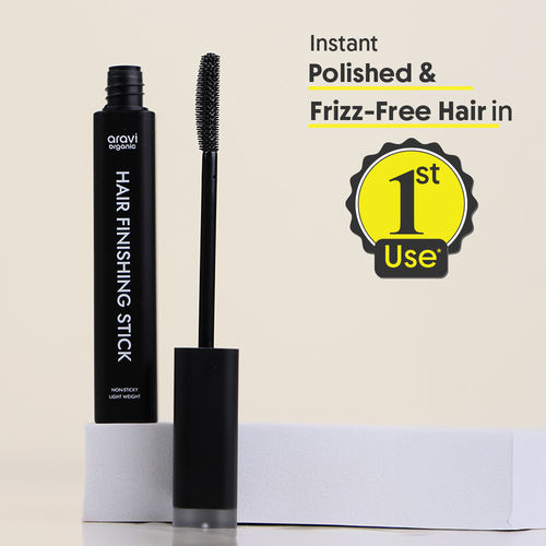 Aravi Organic Hair Finishing Stick | Flyaway & Baby Hair Fixer | Non-Greasy, Non-Sticky, Lightweight | Creates Clean, Polished Look | Suitable for Women & Men | Ideal for All Hair Types – 15 ml
